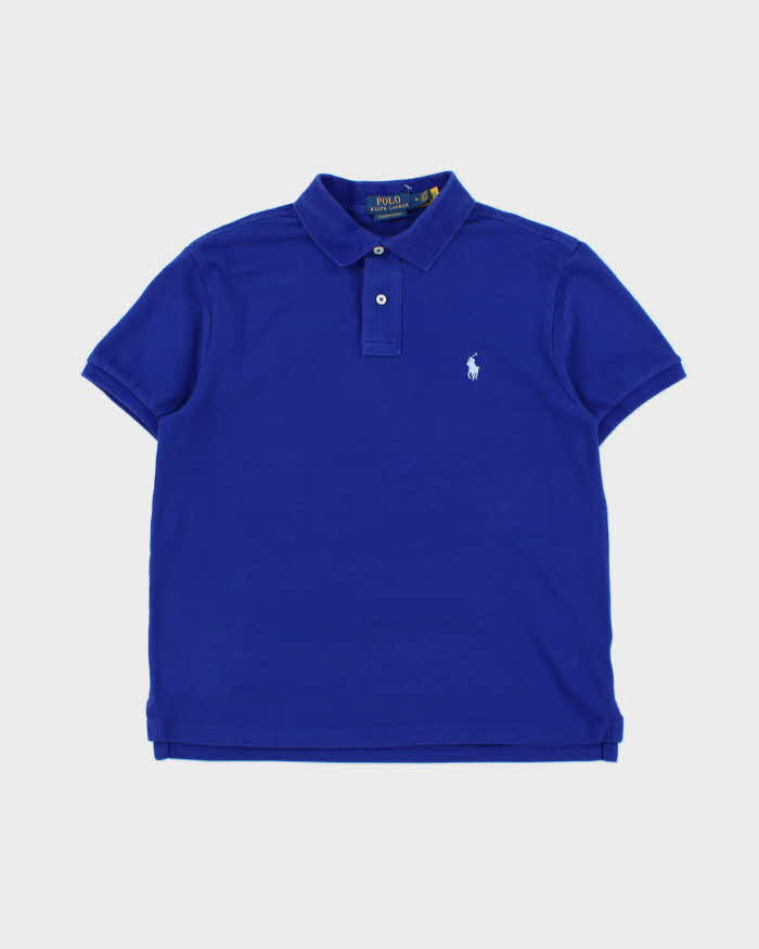 Vintage Polo Ralph Lauren Cobalt Custom Slim Fit Short Sleeve Polo Shirt - M