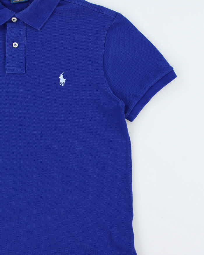 Vintage Polo Ralph Lauren Cobalt Custom Slim Fit Short Sleeve Polo Shirt - M