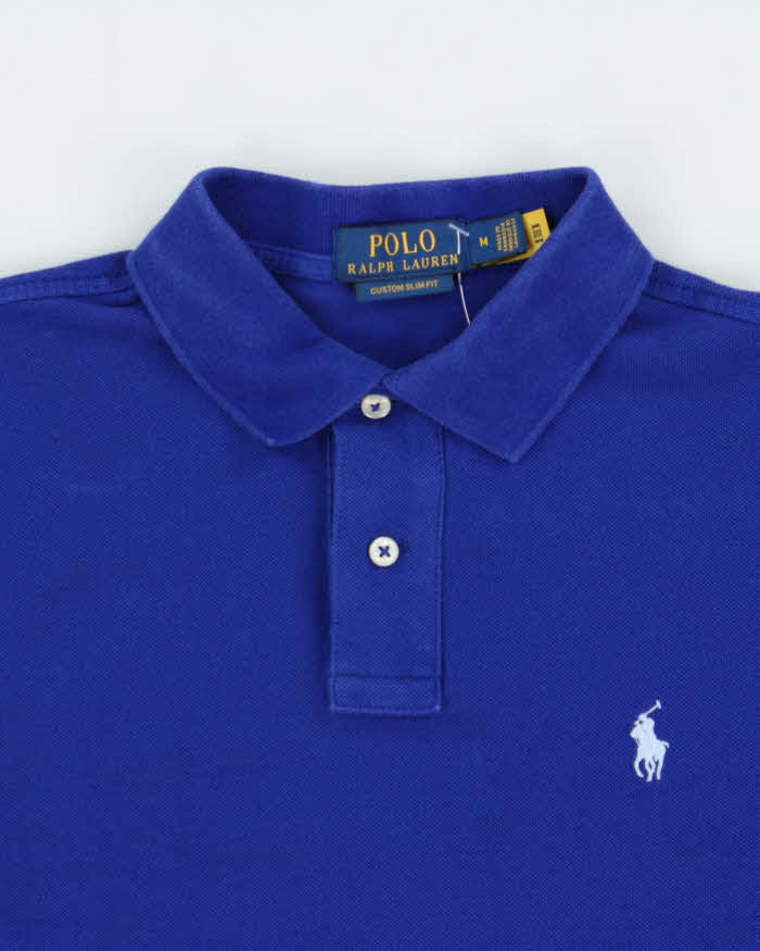 Vintage Polo Ralph Lauren Cobalt Custom Slim Fit Short Sleeve Polo Shirt - M