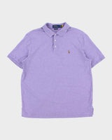 Vintage Polo Ralph Lauren Lavender Marl Custom Classic Fit Short Sleeve Polo Shirt - M