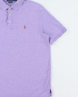 Vintage Polo Ralph Lauren Lavender Marl Custom Classic Fit Short Sleeve Polo Shirt - M