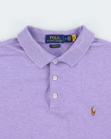 Vintage Polo Ralph Lauren Lavender Marl Custom Classic Fit Short Sleeve Polo Shirt - M