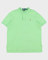 Vintage Y2K 00s Polo Ralph Lauren Lime Pima Interlock Short Sleeve Polo Shirt - XL