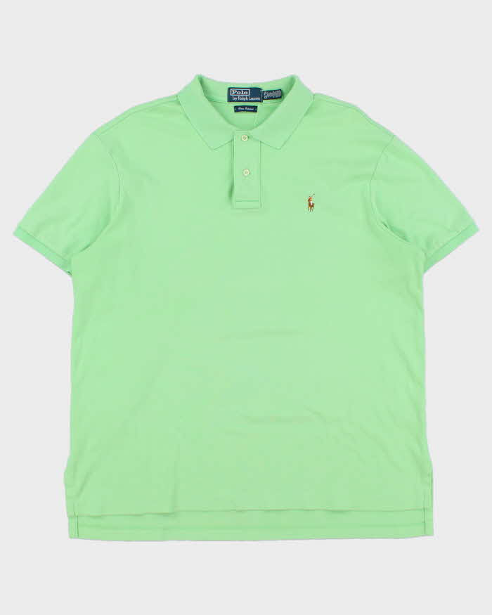 Vintage Y2K 00s Polo Ralph Lauren Lime Pima Interlock Short Sleeve Polo Shirt - XL