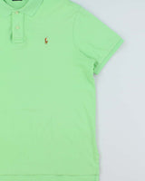 Vintage Y2K 00s Polo Ralph Lauren Lime Pima Interlock Short Sleeve Polo Shirt - XL