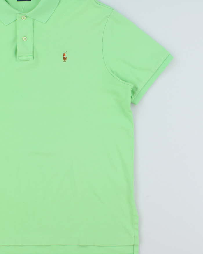 Vintage Y2K 00s Polo Ralph Lauren Lime Pima Interlock Short Sleeve