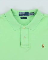 Vintage Y2K 00s Polo Ralph Lauren Lime Pima Interlock Short Sleeve Polo Shirt - XL