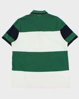 Vintage Lacoste Navy Croc Striped Regular Fit Short Sleeve Polo Shirt - XXL