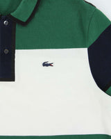 Vintage Lacoste Navy Croc Striped Regular Fit Short Sleeve Polo Shirt - XXL