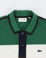 Vintage Lacoste Navy Croc Striped Regular Fit Short Sleeve Polo Shirt - XXL