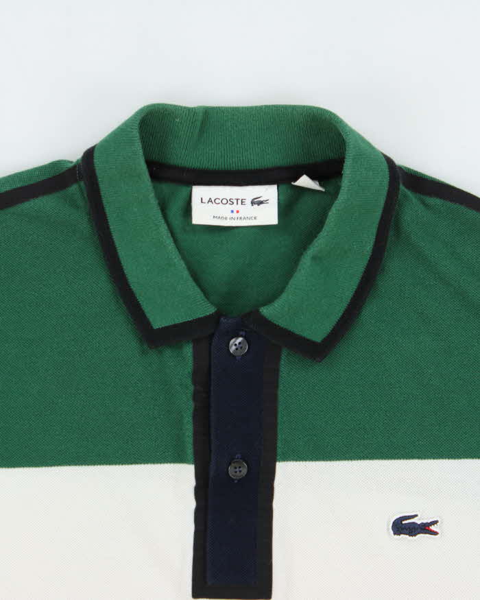 Vintage Lacoste Navy Croc Striped Regular Fit Short Sleeve Polo Shirt - XXL
