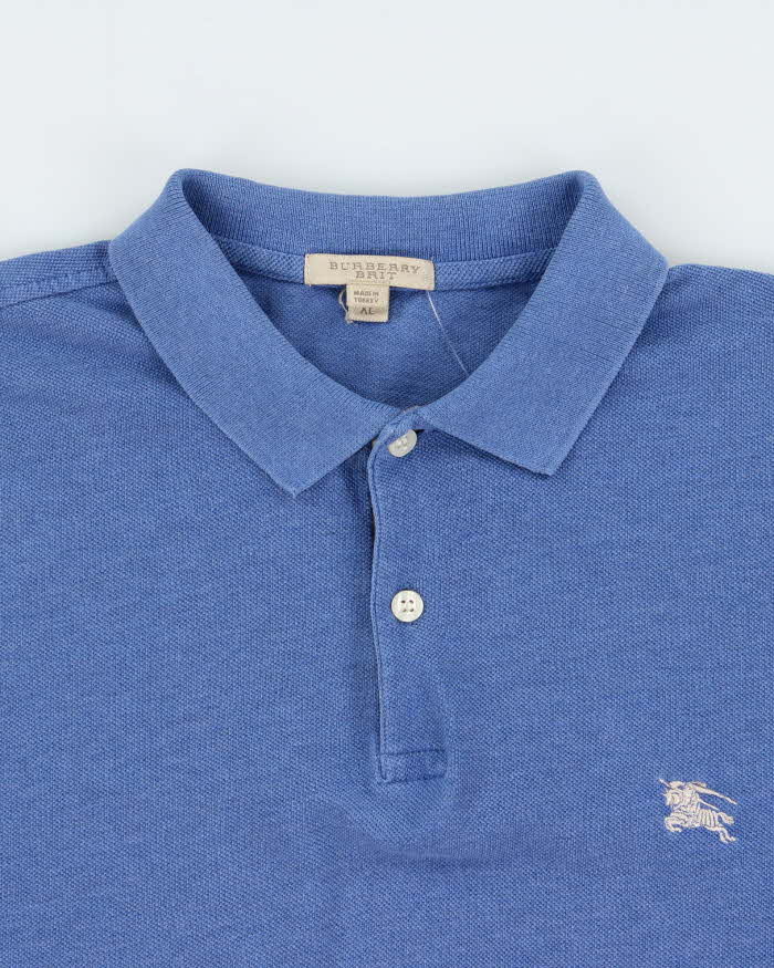 Vintage Y2K 00s Burberry Brit Nova Check Trim Short Sleeve Polo Shirt - XL