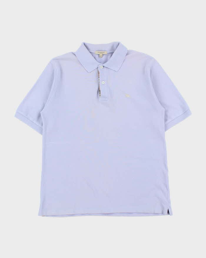 Vintage Y2K 00s Burberry Lavender Nova Check Trim Short Sleeve Polo Shirt - S