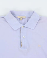 Vintage Y2K 00s Burberry Lavender Nova Check Trim Short Sleeve Polo Shirt - S