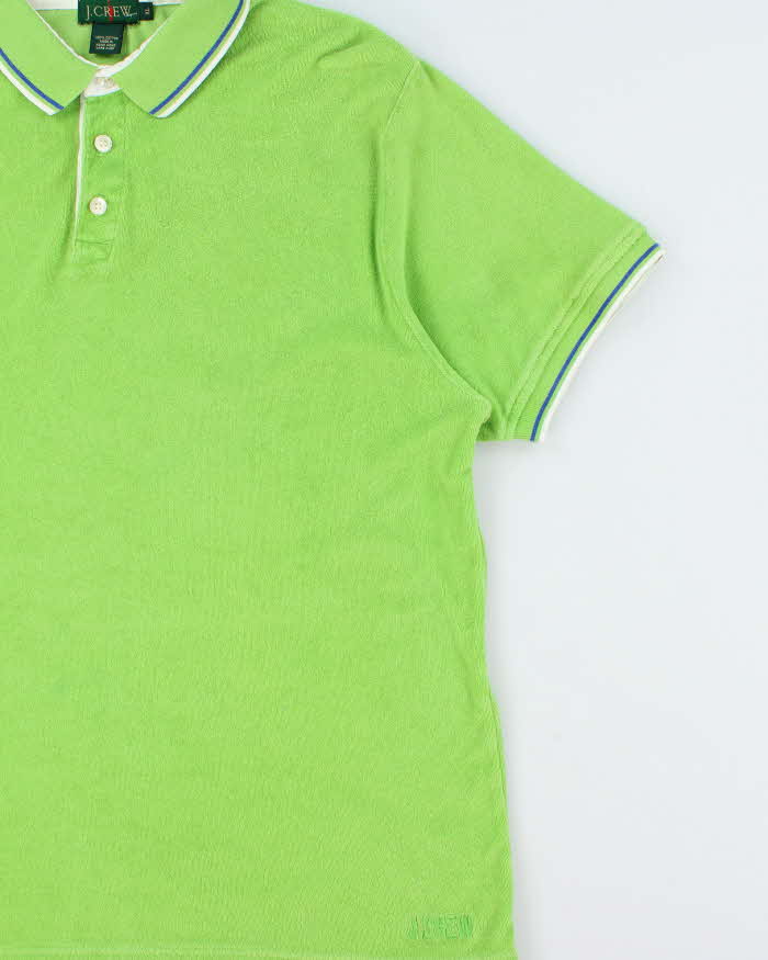 Vintage 1990s J.Crew Lime Short Sleeve Towelling Polo Shirt - XL