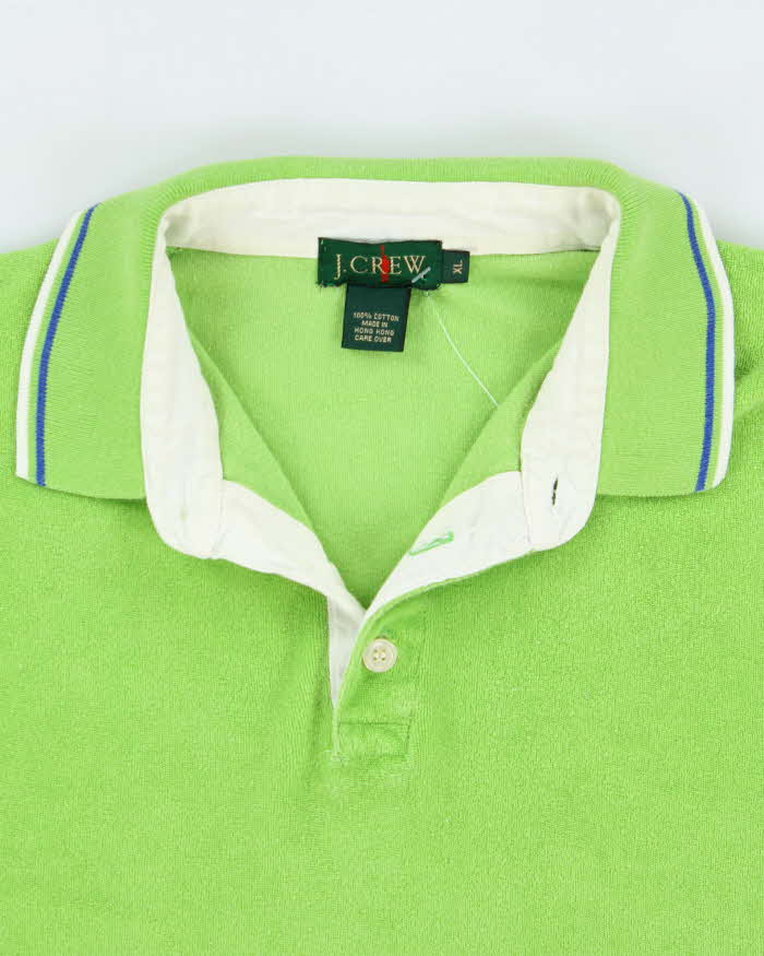 Vintage 1990s J.Crew Lime Short Sleeve Towelling Polo Shirt - XL
