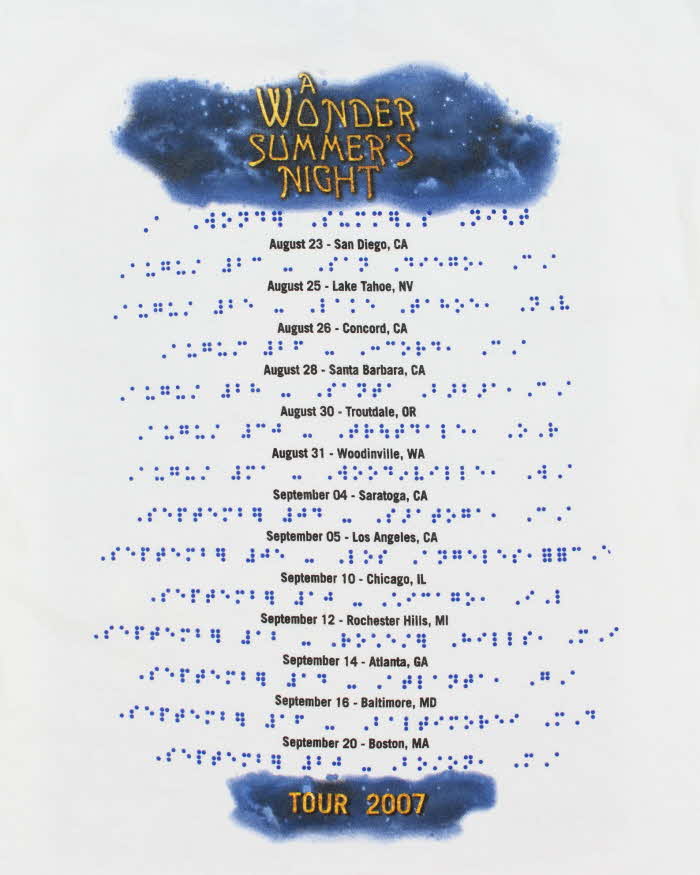 Vintage Stevie Wonder 'A Wonder Summer's Night' 2007 Tour Heavyweight Crewneck T-Shirt - M