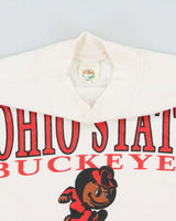 Vintage 1991 Ohio State Buckeyes Made In USA Heavyweight Single Stitch High Neck Long Sleeve Crewneck T-Shirt - L