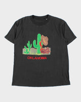 Vintage 1990s Oklahoma Print Faded Black Single Stitch Crewneck T-Shirt - XL