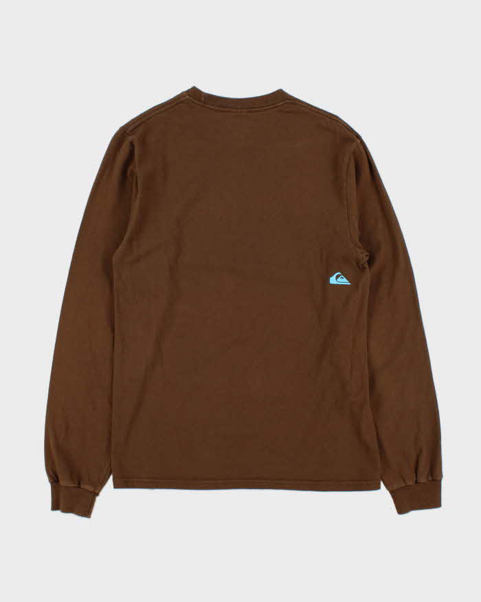 Vintage Y2K 00s Quiksilver Print Logo Long Sleeve Crewneck T-Shirt - S