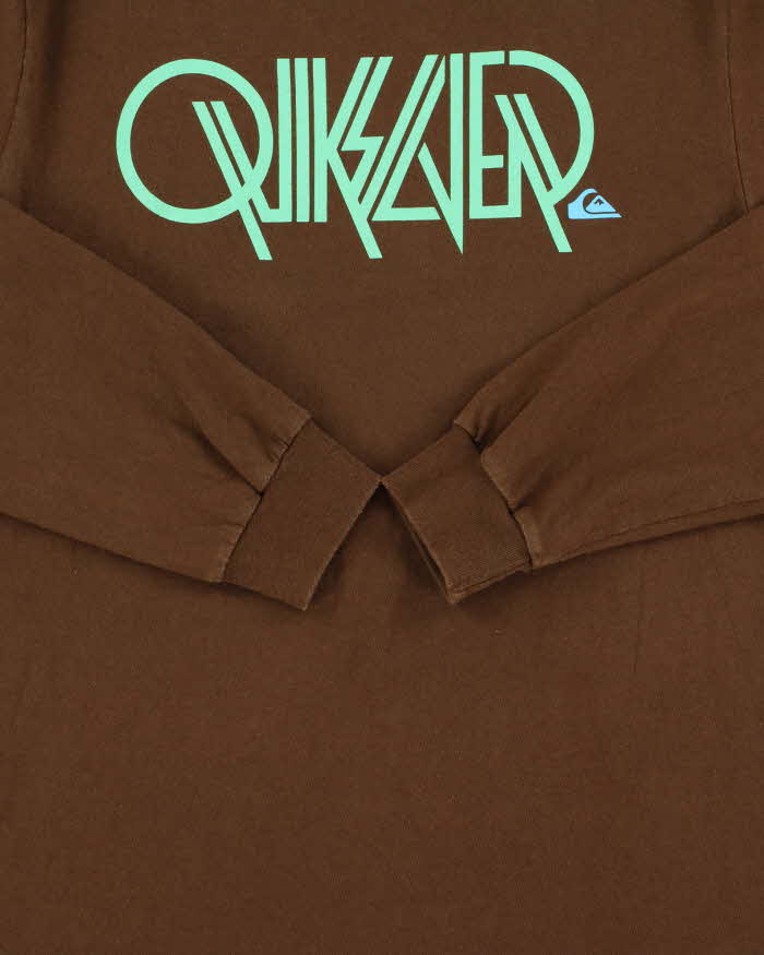 Vintage Y2K 00s Quiksilver Print Logo Long Sleeve Crewneck T-Shirt - S