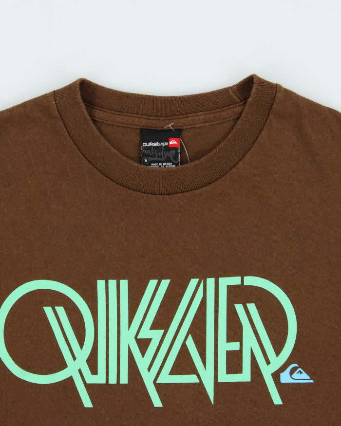 Vintage Y2K 00s Quiksilver Print Logo Long Sleeve Crewneck T-Shirt - S