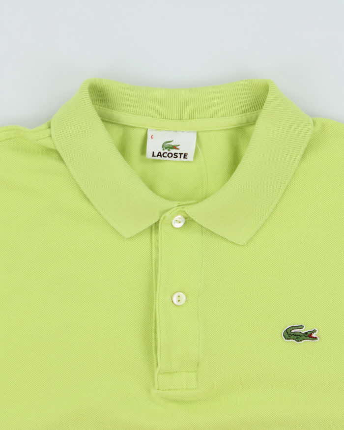 Vintage Y2K 00s Lacoste Lime Green Classic Croc Short Sleeve Polo Shirt - XL