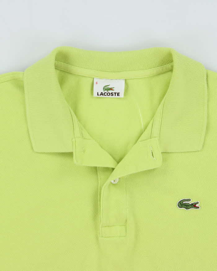 Vintage Y2K 00s Lacoste Lime Green Classic Croc Short Sleeve Polo Shirt - XL