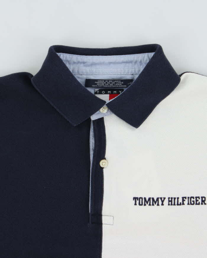 Vintage Y2K 00s Tommy Hilfiger Classic Colour Block Short Sleeve Polo Shirt - M