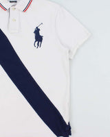 Vintage Polo Ralph Lauren Striped Big Pony Custom Slim Fit Short Sleeve Polo Shirt - L