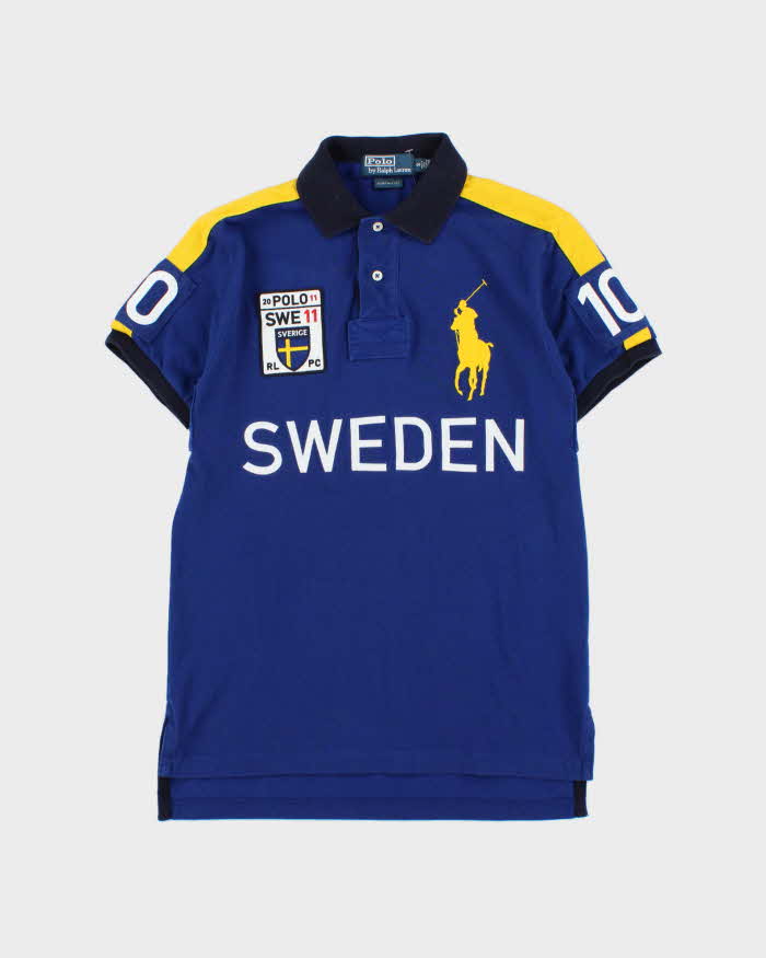 Vintage Y2K 00s Polo Ralph Lauren Sweden Big Pony #10 Custom Slim Short Sleeve Polo Shirt - S
