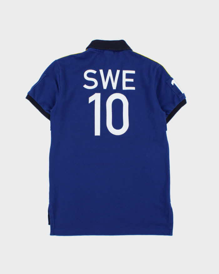 Vintage Y2K 00s Polo Ralph Lauren Sweden Big Pony #10 Custom Slim Short Sleeve Polo Shirt - S