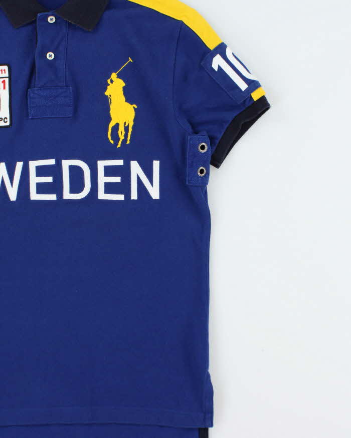 Vintage Y2K 00s Polo Ralph Lauren Sweden Big Pony #10 Custom Slim Short Sleeve Polo Shirt - S