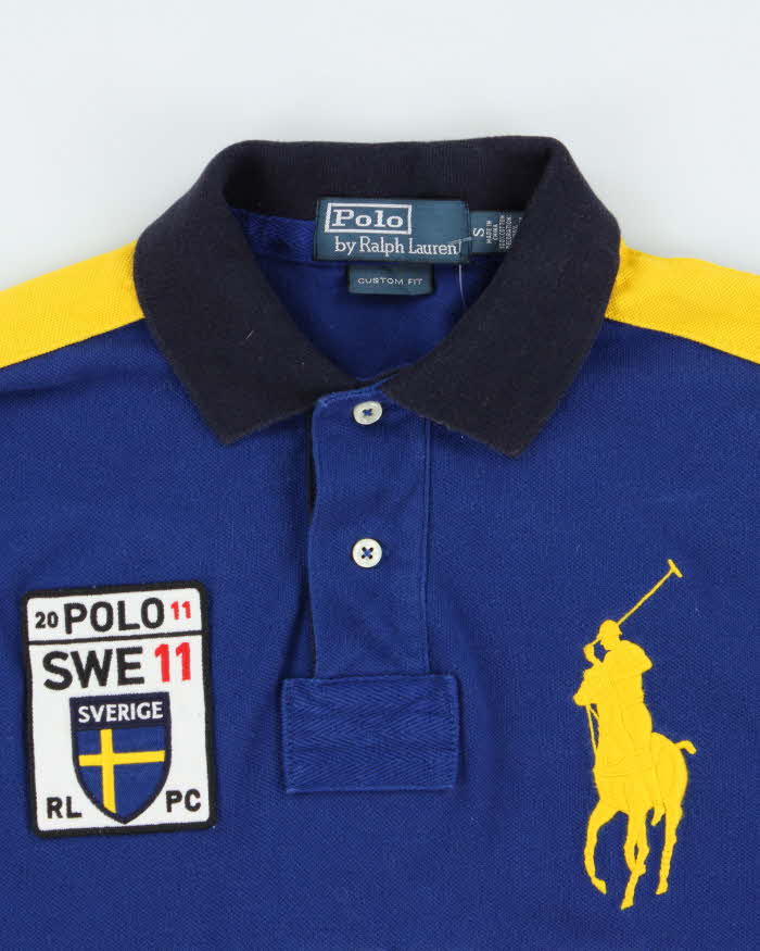 Vintage Y2K 00s Polo Ralph Lauren Sweden Big Pony #10 Custom Slim Short Sleeve Polo Shirt - S