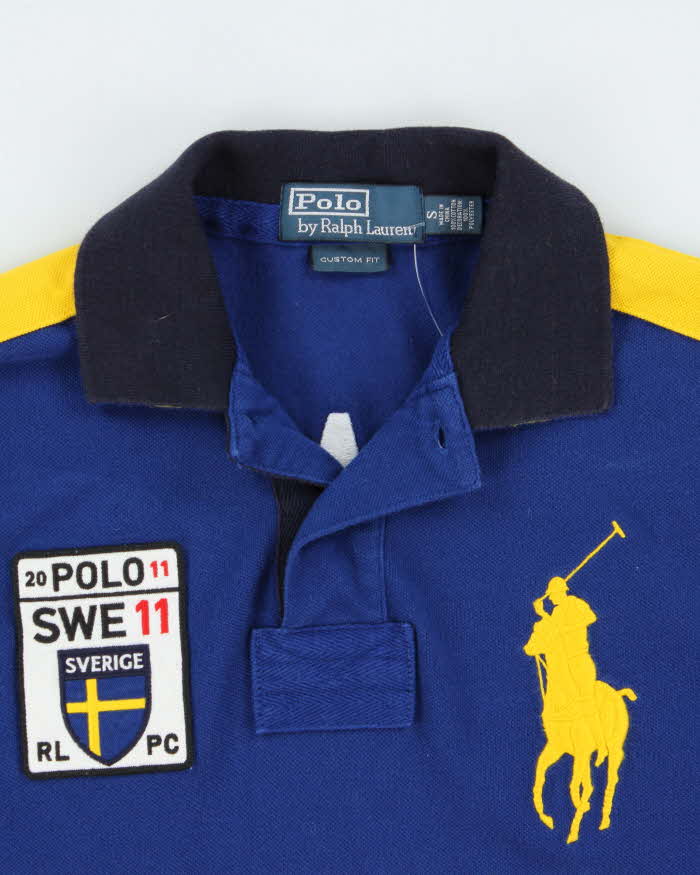 Vintage Y2K 00s Polo Ralph Lauren Sweden Big Pony #10 Custom Slim Short Sleeve Polo Shirt - S