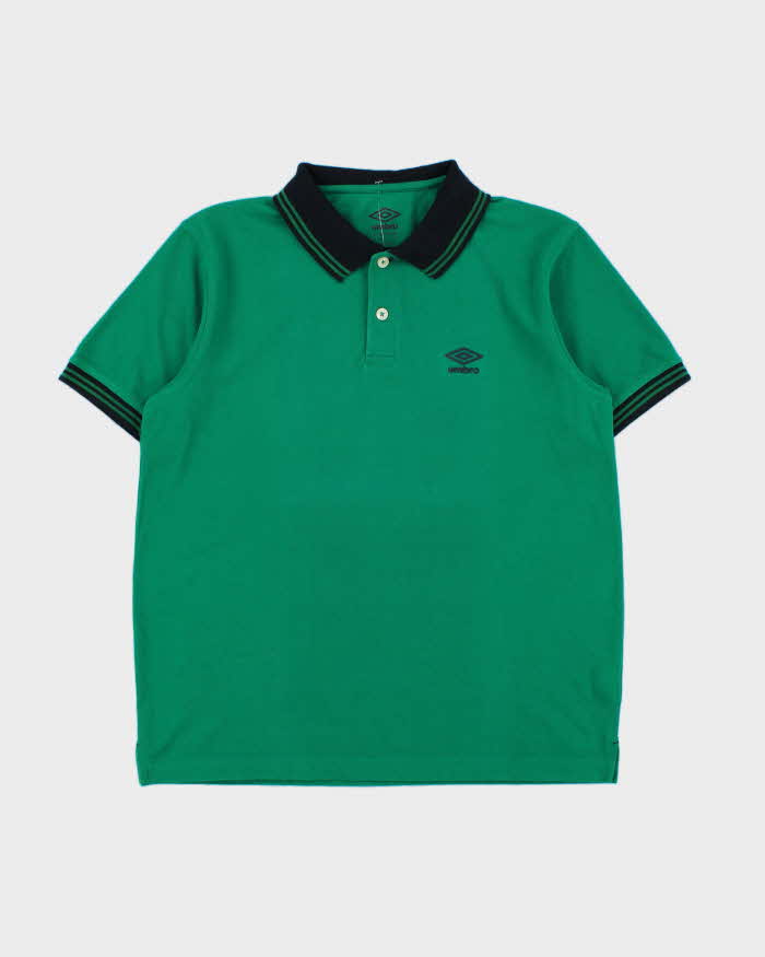 Vintage Umbro Classic Striped Trim Short Sleeve Polo Shirt - M