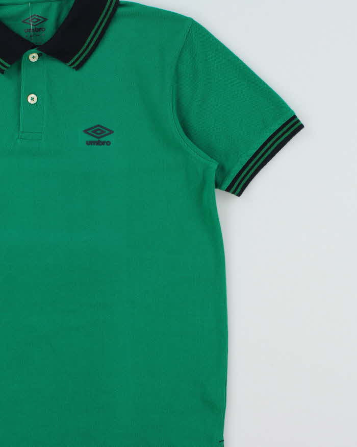 Vintage Umbro Classic Striped Trim Short Sleeve Polo Shirt - M