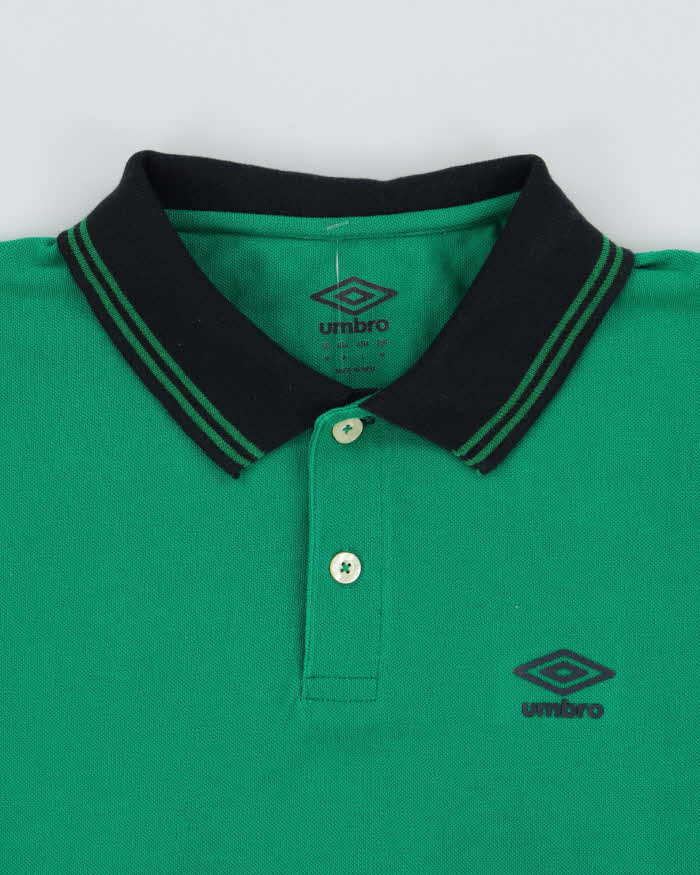 Vintage Umbro Classic Striped Trim Short Sleeve Polo Shirt - M