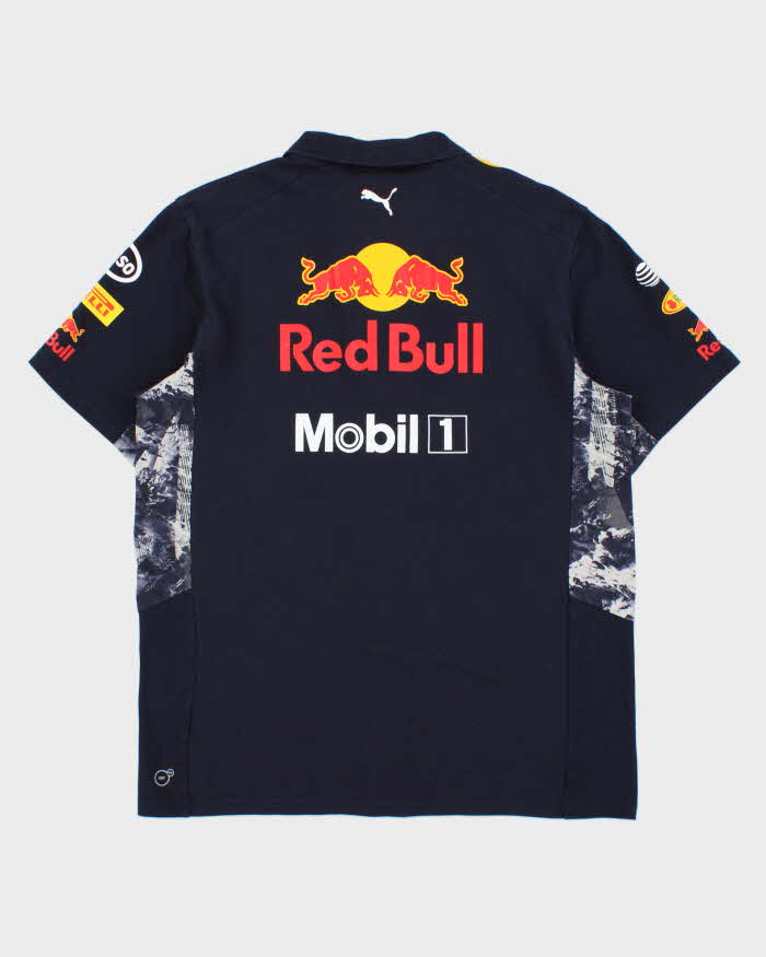 Vintage Puma Red Bull Racing Aston Martin F1 Short Sleeve Zip Polo Shirt - L