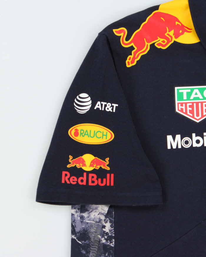 Vintage Puma Red Bull Racing Aston Martin F1 Short Sleeve Zip Polo Shirt - L