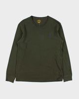 Vintage Polo Ralph Lauren Khaki Long Sleeve Crewneck T-Shirt - M