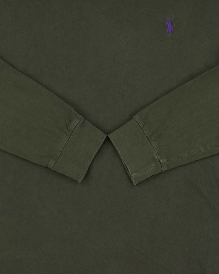 Vintage Polo Ralph Lauren Khaki Long Sleeve Crewneck T-Shirt - M