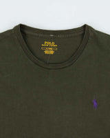 Vintage Polo Ralph Lauren Khaki Long Sleeve Crewneck T-Shirt - M