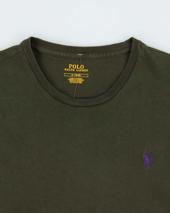 Vintage Polo Ralph Lauren Khaki Long Sleeve Crewneck T-Shirt - M