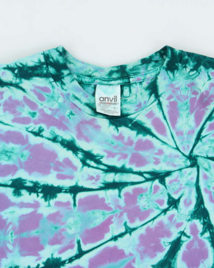 Vintage 1990s Tie-Dye Anvil Heavyweight Made In USA Single Stitch Crewneck T-Shirt - L