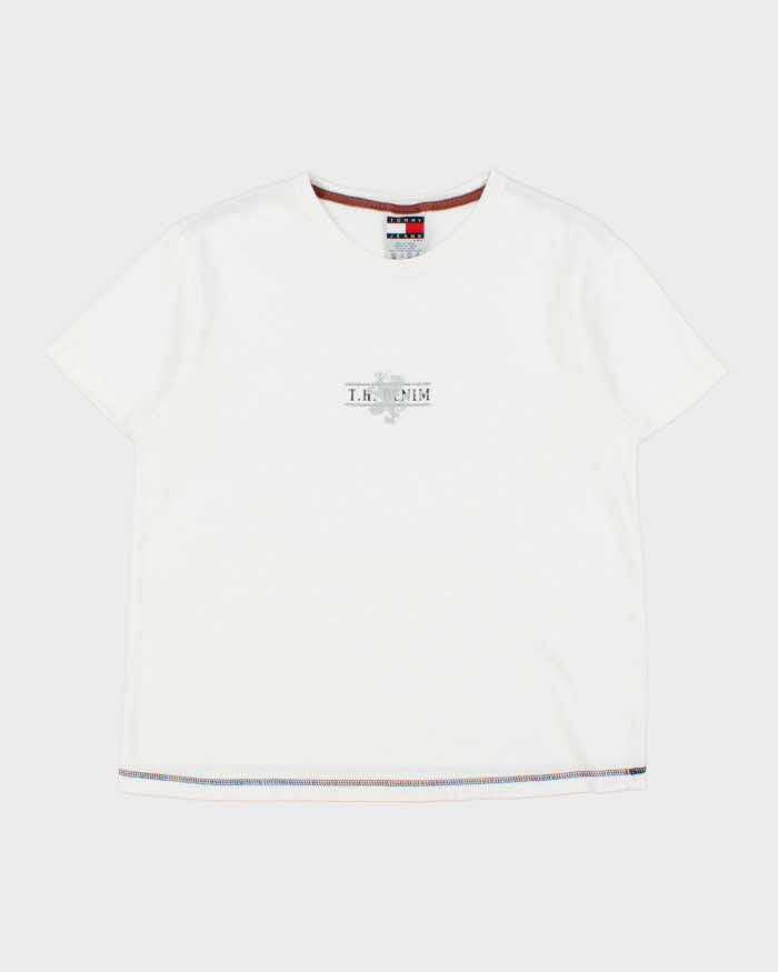 Vintage Y2K 00s Tommy Hilfiger Jeans Denim Heavyweight Crewneck T-Shirt - M