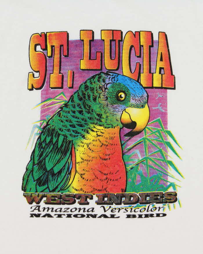 Vintage 1990s St. Lucia West Indies Graphic Heavyweight Crewneck T-Shirt - L