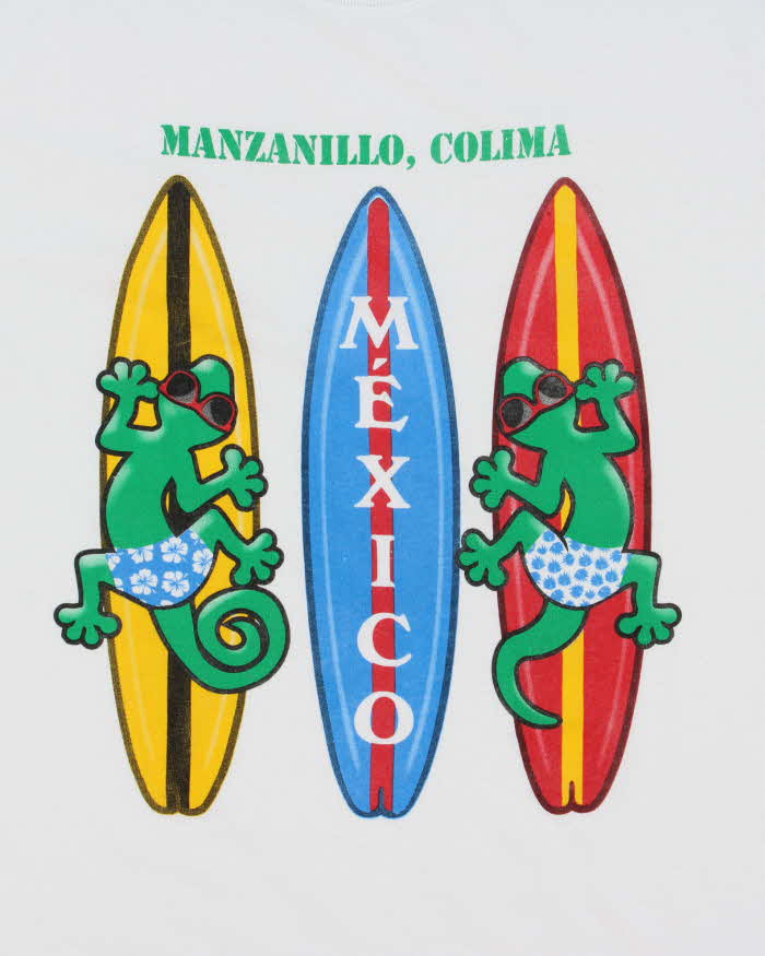 Vintage 1990s Manzanillo Mexico Graphic Crewneck T-Shirt - M