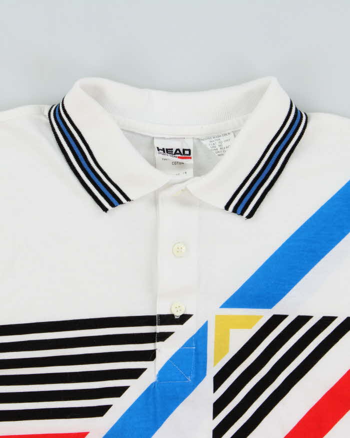 Vintage 1990s Head Graphic Single Stitch Short Sleeve Polo Shirt - S