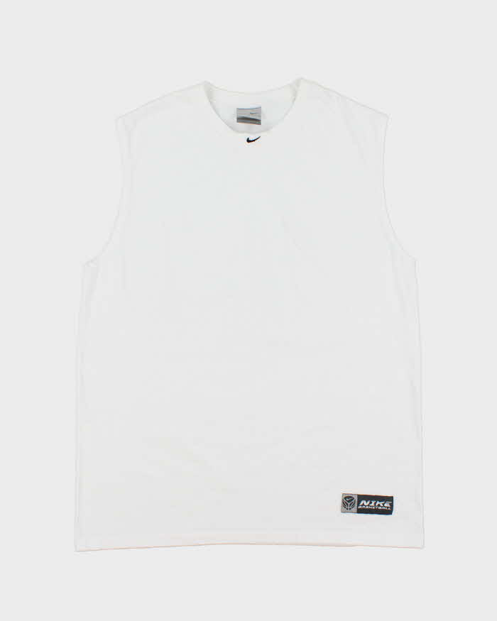Vintage Y2K 00s Nike Basketball Made In Canada Centre Swoosh Heavyweight Sleeveless Crewneck T-Shirt - L